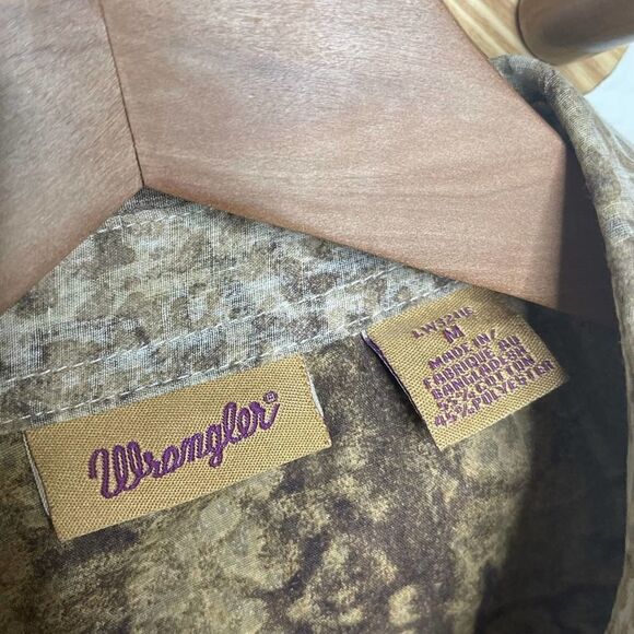 Wrangler Leopard Button Front Floral Embroidered Top - Picture 6 of 6